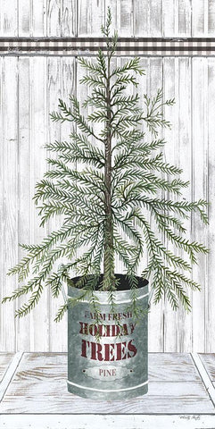 Galvanized Pot Pine Black Ornate Wood Framed Art Print with Double Matting by Jacobs, Cindy