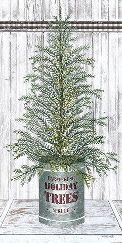 Galvanized Pot Spruce Black Ornate Wood Framed Art Print with Double Matting by Jacobs, Cindy