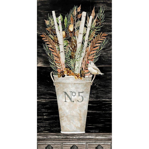 Fall No. 5 Bouquet Black Modern Wood Framed Art Print with Double Matting by Jacobs, Cindy