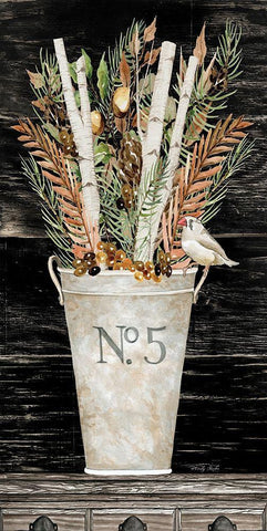 Fall No. 5 Bouquet White Modern Wood Framed Art Print with Double Matting by Jacobs, Cindy