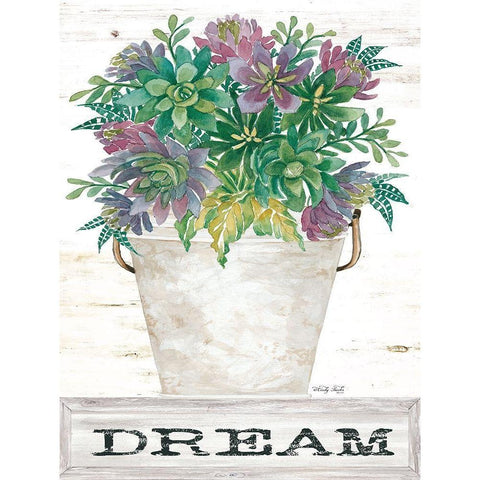 Dream Succulents Black Modern Wood Framed Art Print with Double Matting by Jacobs, Cindy