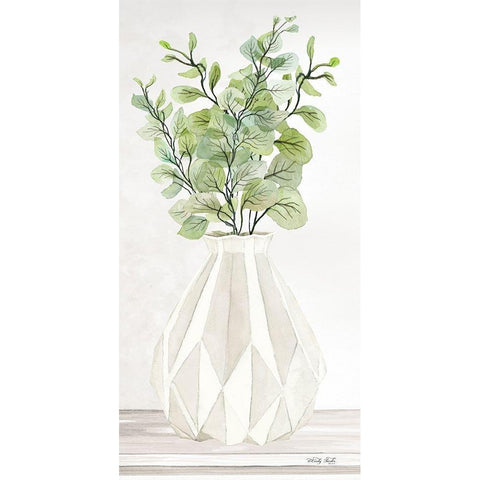 Geometric Vase I    White Modern Wood Framed Art Print by Jacobs, Cindy