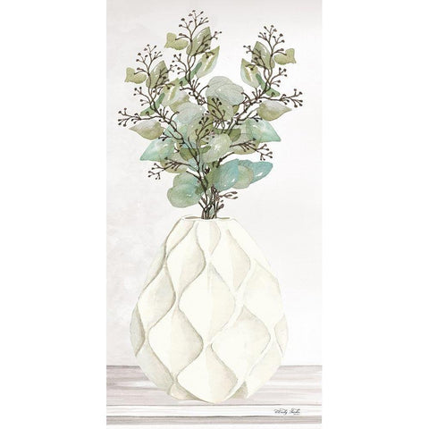 Geometric Vase III    White Modern Wood Framed Art Print by Jacobs, Cindy