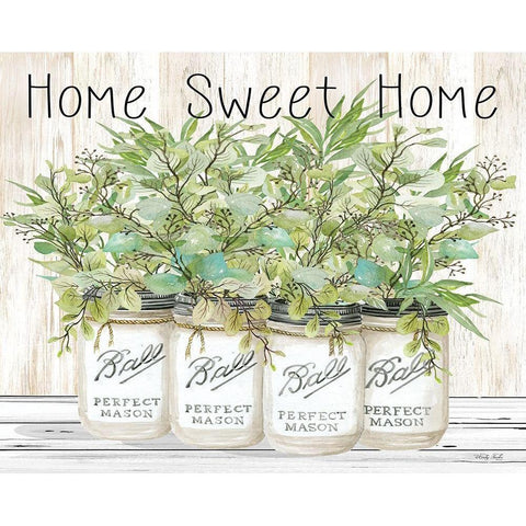 Home Sweet Home Ball Jars      Black Modern Wood Framed Art Print with Double Matting by Jacobs, Cindy