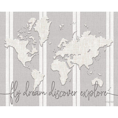 Fly Dream Discover Explore White Modern Wood Framed Art Print by Jacobs, Cindy