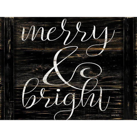 Merry And Bright    Black Modern Wood Framed Art Print with Double Matting by Jacobs, Cindy