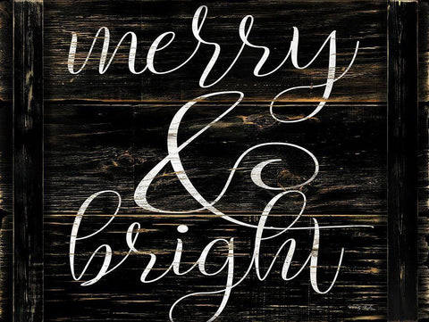 Merry And Bright    Black Ornate Wood Framed Art Print with Double Matting by Jacobs, Cindy