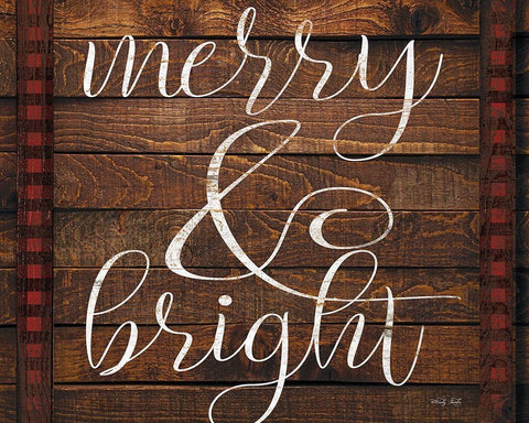 Merry and Bright    White Modern Wood Framed Art Print with Double Matting by Jacobs, Cindy