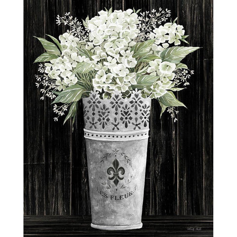 Punched Tin Floral I    White Modern Wood Framed Art Print by Jacobs, Cindy