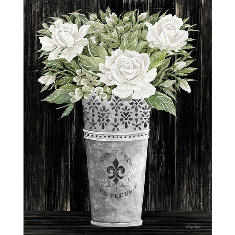 Punched Tin Floral III    Black Modern Wood Framed Art Print with Double Matting by Jacobs, Cindy