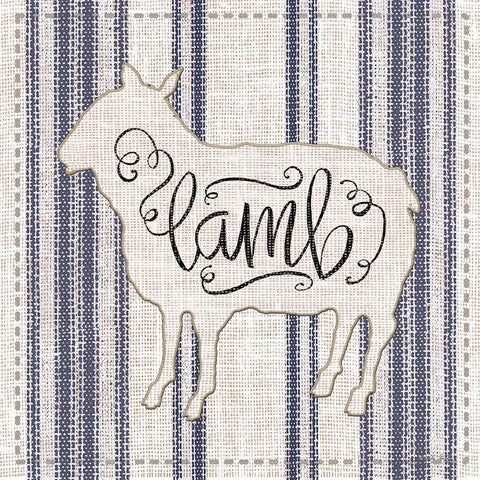 Lamb     White Modern Wood Framed Art Print by Jacobs, Cindy