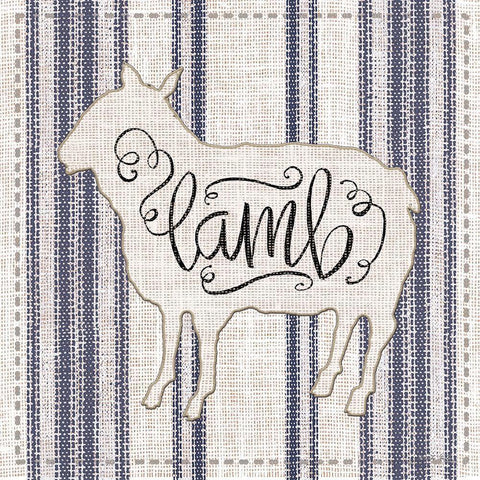 Lamb     White Modern Wood Framed Art Print with Double Matting by Jacobs, Cindy