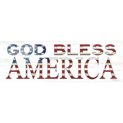 God Bless America    Black Modern Wood Framed Art Print with Double Matting by Jacobs, Cindy