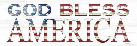 God Bless America    Black Ornate Wood Framed Art Print with Double Matting by Jacobs, Cindy