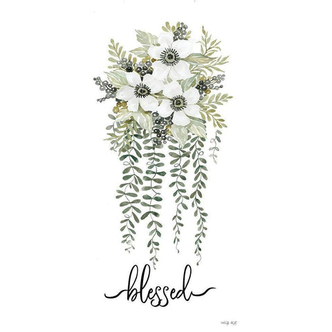 Blessed White Modern Wood Framed Art Print by Jacobs, Cindy