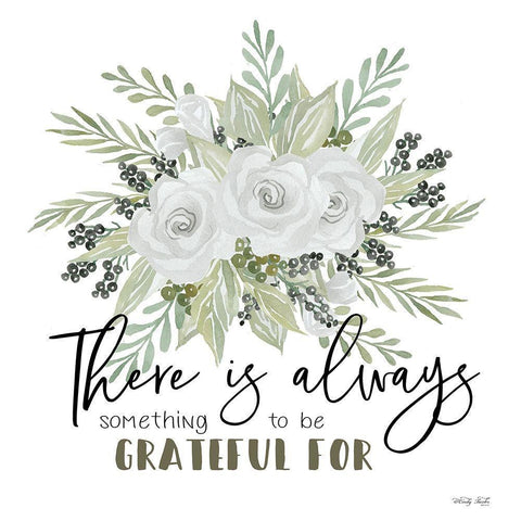 There is Always Something to be Grateful For Black Ornate Wood Framed Art Print with Double Matting by Jacobs, Cindy