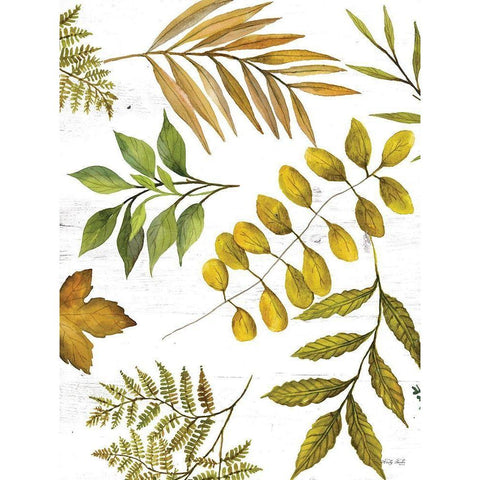 Leaf Patterns I Gold Ornate Wood Framed Art Print with Double Matting by Jacobs, Cindy