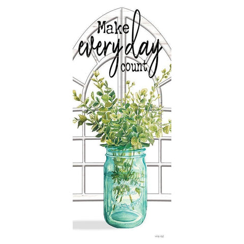 Make Every Day Count Black Modern Wood Framed Art Print with Double Matting by Jacobs, Cindy