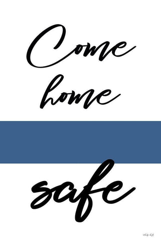 Come Home Safe White Modern Wood Framed Art Print with Double Matting by Jacobs, Cindy