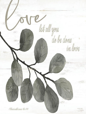 Let All You Do Be Done in Love White Modern Wood Framed Art Print with Double Matting by Jacobs, Cindy