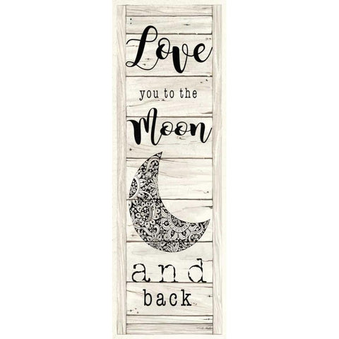 Love You to the Moon and Back Black Modern Wood Framed Art Print with Double Matting by Jacobs, Cindy