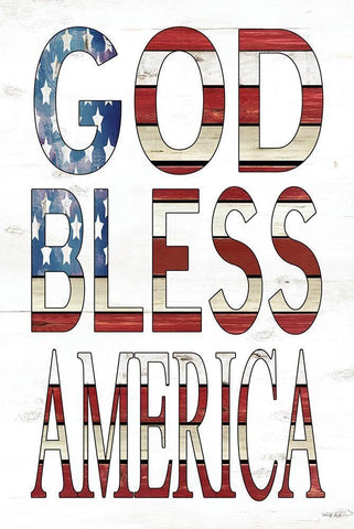 God Bless America    Black Ornate Wood Framed Art Print with Double Matting by Jacobs, Cindy