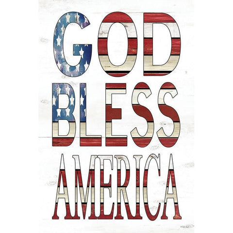 God Bless America    Gold Ornate Wood Framed Art Print with Double Matting by Jacobs, Cindy