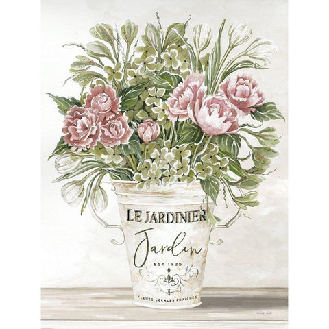 Spring Peonies II White Modern Wood Framed Art Print by Jacobs, Cindy