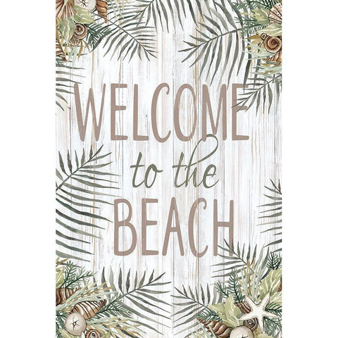 Welcome to the Beach White Modern Wood Framed Art Print by Jacobs, Cindy