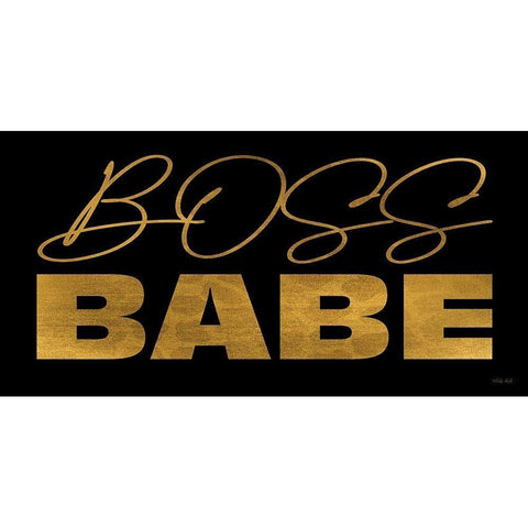 Boss Babe Gold Ornate Wood Framed Art Print with Double Matting by Jacobs, Cindy