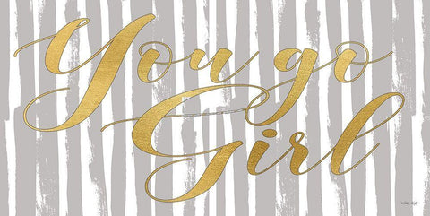 You Go Girl Black Ornate Wood Framed Art Print with Double Matting by Jacobs, Cindy