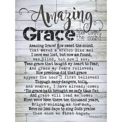 Amazing Grace Gold Ornate Wood Framed Art Print with Double Matting by Jacobs, Cindy