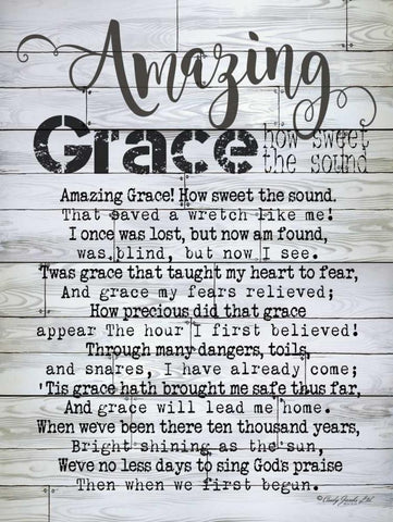 Amazing Grace Black Ornate Wood Framed Art Print with Double Matting by Jacobs, Cindy