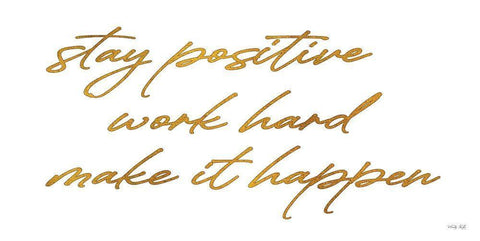 Stay Positive Black Ornate Wood Framed Art Print with Double Matting by Jacobs, Cindy