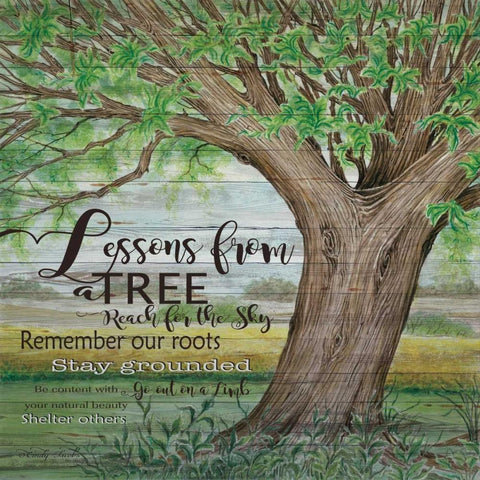 Lessons for a Tree White Modern Wood Framed Art Print with Double Matting by Jacobs, Cindy