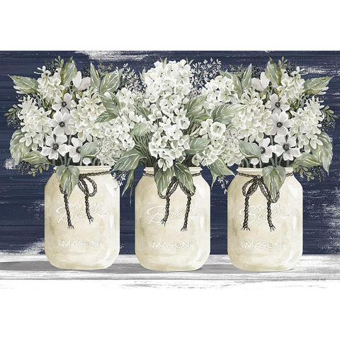 White Floral Trio    White Modern Wood Framed Art Print by Jacobs, Cindy