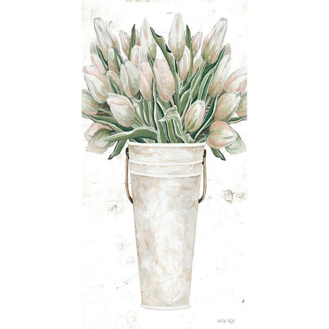 Blushing Tulips   Black Modern Wood Framed Art Print with Double Matting by Jacobs, Cindy
