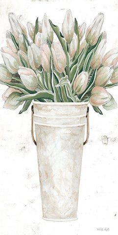 Blushing Tulips   Black Ornate Wood Framed Art Print with Double Matting by Jacobs, Cindy
