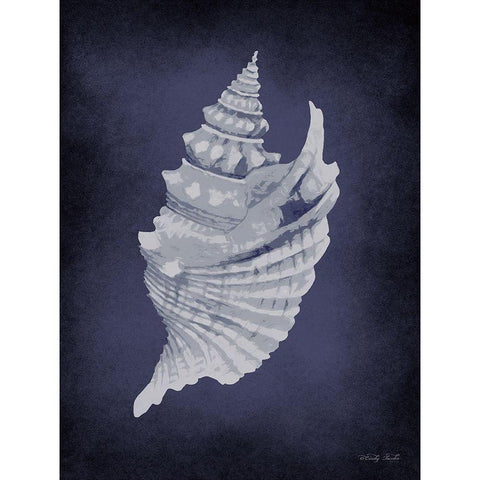 Blue Seashell I     Black Modern Wood Framed Art Print with Double Matting by Jacobs, Cindy