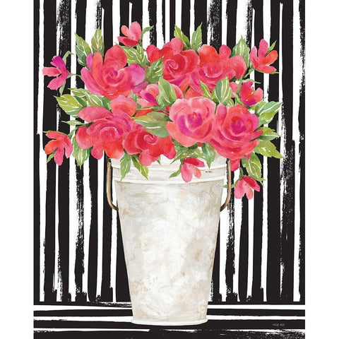 Fuchsias I Black Modern Wood Framed Art Print with Double Matting by Jacobs, Cindy