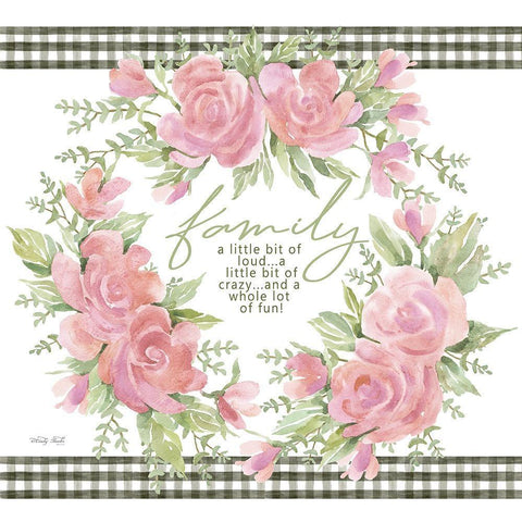 Family White Modern Wood Framed Art Print with Double Matting by Jacobs, Cindy