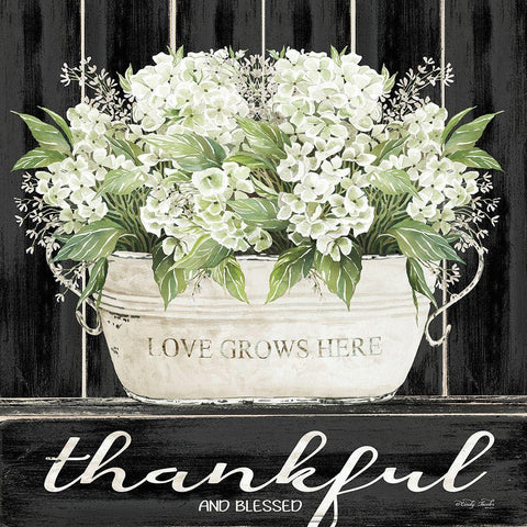 Thankful And Blessed Black Modern Wood Framed Art Print with Double Matting by Jacobs, Cindy