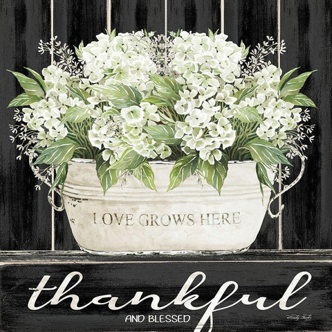 Thankful And Blessed White Modern Wood Framed Art Print with Double Matting by Jacobs, Cindy