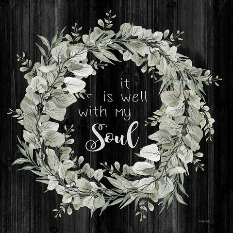 It Is Well With My Soul     White Modern Wood Framed Art Print with Double Matting by Jacobs, Cindy