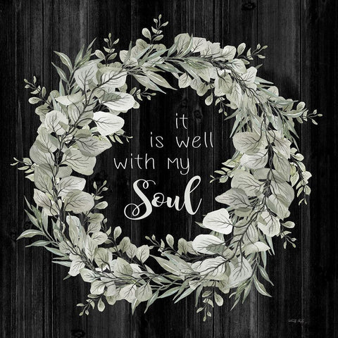 It Is Well With My Soul     Black Modern Wood Framed Art Print with Double Matting by Jacobs, Cindy