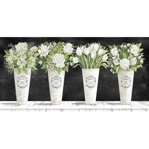 White Flowers Still Life II    Gold Ornate Wood Framed Art Print with Double Matting by Jacobs, Cindy