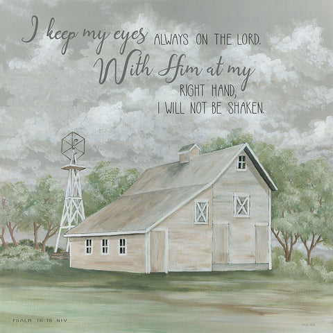 Eyes on the Lord  White Modern Wood Framed Art Print with Double Matting by Jacobs, Cindy