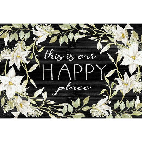 This is Our Happy Place Black Modern Wood Framed Art Print with Double Matting by Jacobs, Cindy