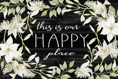 This is Our Happy Place Black Ornate Wood Framed Art Print with Double Matting by Jacobs, Cindy