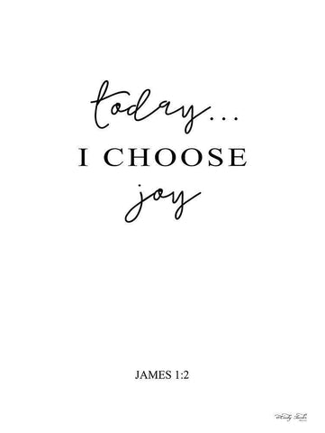 I Choose Joy White Modern Wood Framed Art Print with Double Matting by Jacobs, Cindy